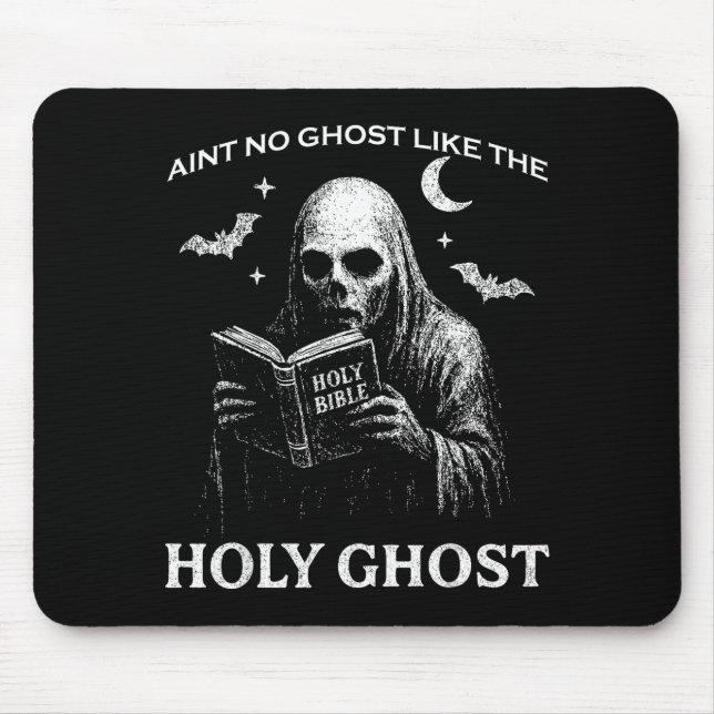 Holy Ghost Creepy Realistic Distressed Halloween B Mouse Pad (Front)