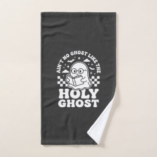 Holy Ghost Retro Halloween Ghost Design_1 Hand Towel
