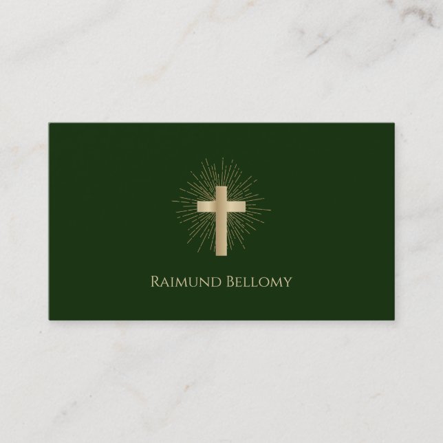 Holy Gold Cross Business Card (Front)