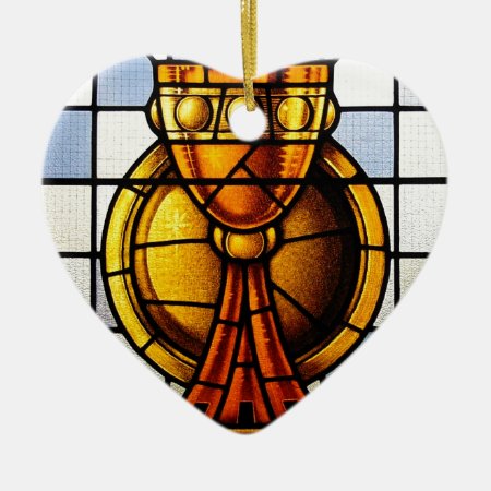 Holy Grail Stained Glass - Sacrament Ceramic Ornament