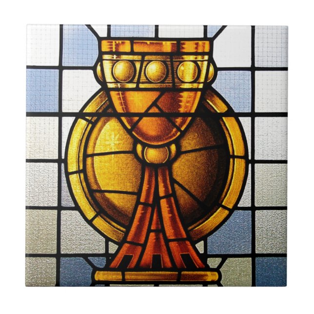 Holy Grail Stained Glass - Sacrament Ceramic Tile (Front)