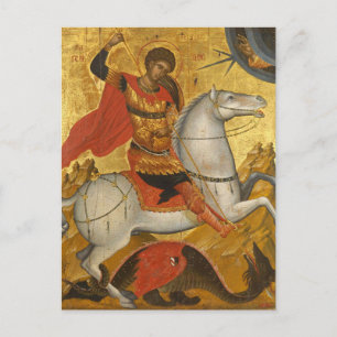 Holy Great Martyr George Orthodox Christian Icon   Postcard