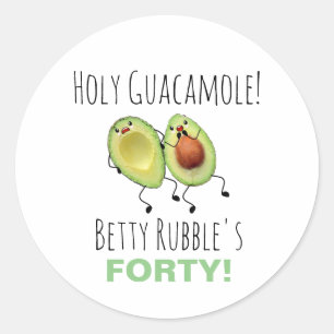 Holy Guacamole 40th Birthday Personalized Classic Round Sticker