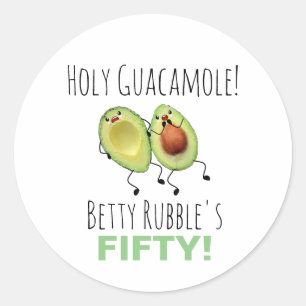 Holy Guacamole 50th Birthday Personalized Classic Round Sticker