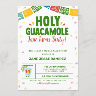 Holy Guacamole 60th Birthday Fiesta Invitation