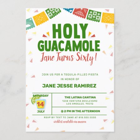 Holy Guacamole 60th Birthday Fiesta Invitation