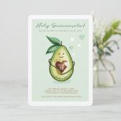 Holy Guacamole A Baby Boy Is On The Way Avocado Invitation (Standing Front)