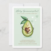 Holy Guacamole A Baby Boy Is On The Way Avocado Invitation (Front)