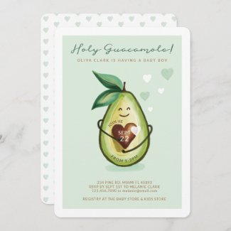 Holy Guacamole A Baby Boy Is On The Way Avocado Invitation