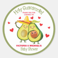 Holy Guacamole Avocado Baby Shower Fiesta Stickers