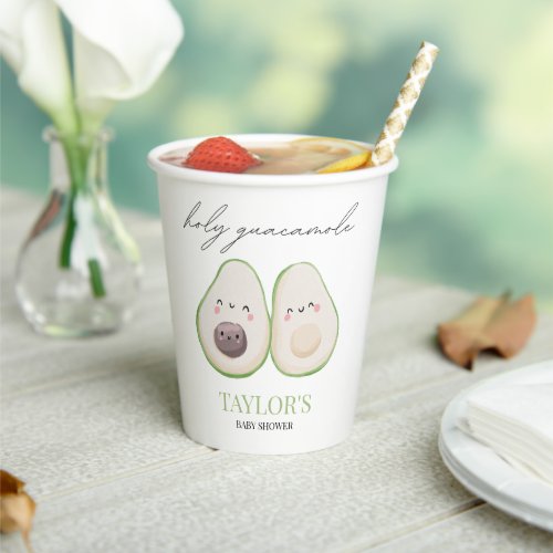 Holy Guacamole Avocado Baby Shower Gender Neutral Paper Cups