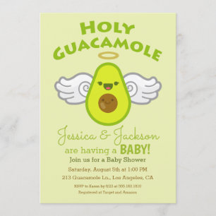 Holy Guacamole Avocado Baby Shower Invitation