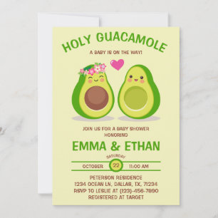 Holy Guacamole Avocado Baby Shower Invitation