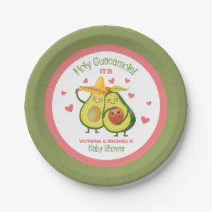 Holy Guacamole Avocado Baby Shower Paper Plate