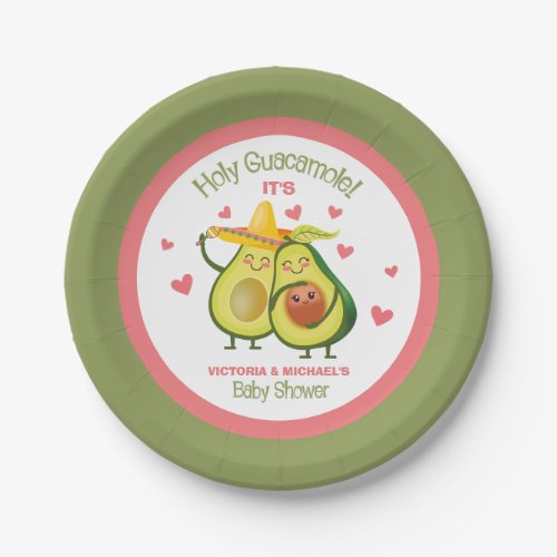 Holy Guacamole Avocado Baby Shower Paper Plate