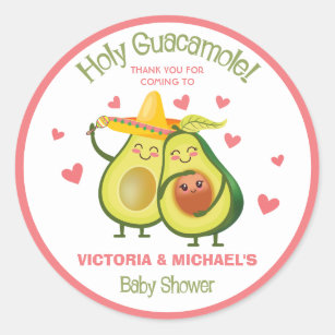Holy Guacamole Avocado Baby Shower Stickers