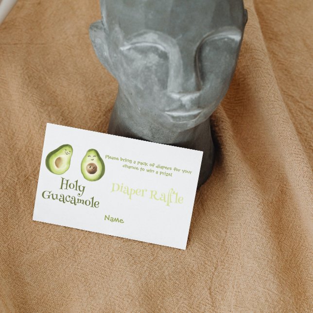 Holy Guacamole Avocado Diaper Raffle Baby Shower Business Card (Creator Uploaded)