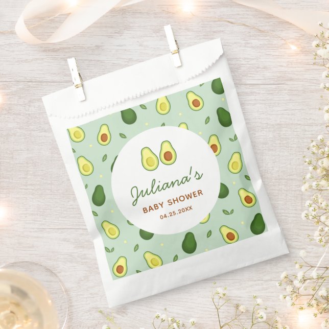 Holy Guacamole Avocado Green Baby Shower Favor Bag (Clipped)