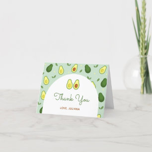 Holy Guacamole Avocado Green Baby Shower Letterpress Thank You Card