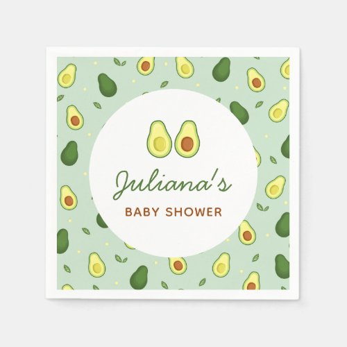 Holy Guacamole Avocado Green Baby Shower  Napkins