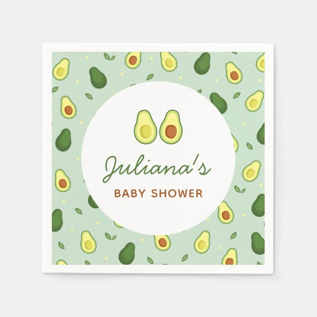 Holy Guacamole Avocado Green Baby Shower  Napkins (Front)