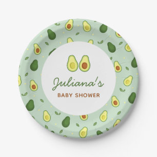 Holy Guacamole Avocado Green Baby Shower Paper Plates