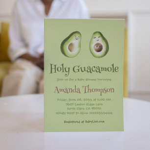 Holy Guacamole Avocado Parents Fiesta Baby Shower Invitation