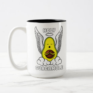 Holy Guacamole Avocado Vegan Funny Joke Two-Tone Coffee Mug