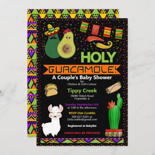 Holy Guacamole Baby Shower Invitation
