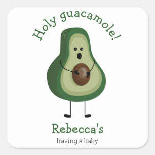 Holy Guacamole! baby shower Square Sticker