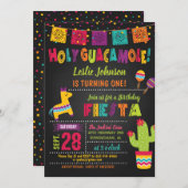 Holy Guacamole Birthday Fiesta Invitation - Kid (Front/Back)