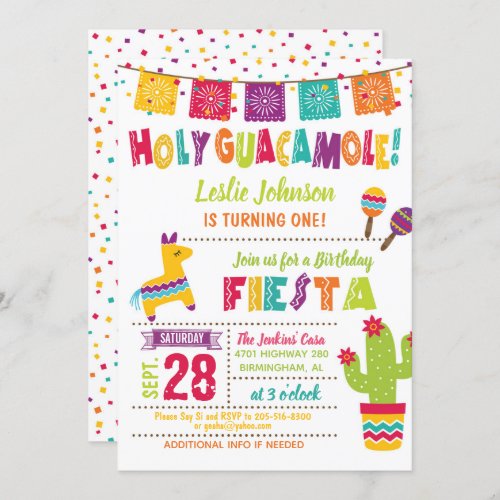 Holy Guacamole Birthday Fiesta Invitation _ Kid W