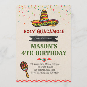 Holy guacamole  birthday party invitation
