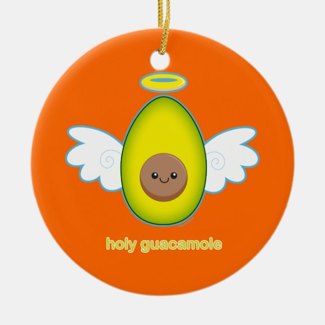 Holy Guacamole Ceramic Ornament (Front)