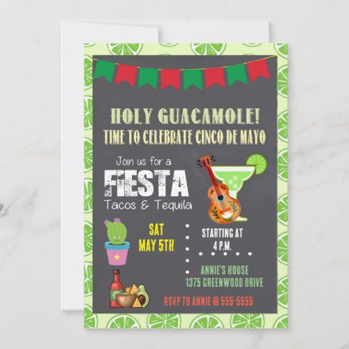 Holy Guacamole Cinco de Mayo Party Invitation