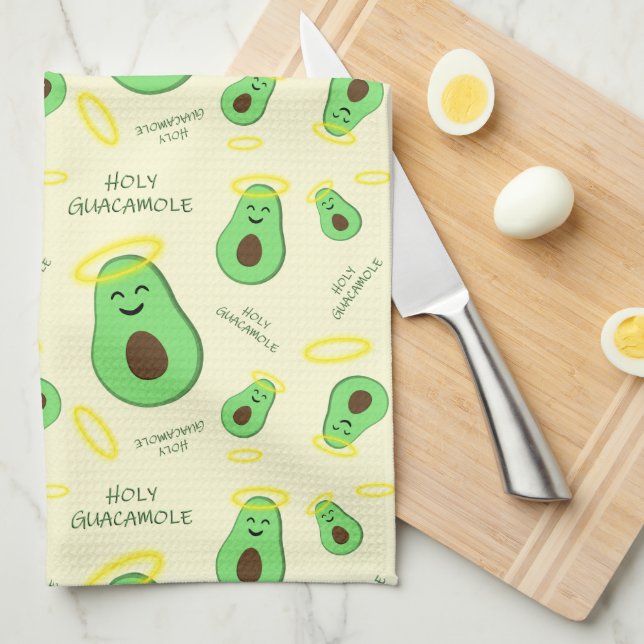 Holy Guacamole cute avocado Kitchen Towel (Quarter Fold)