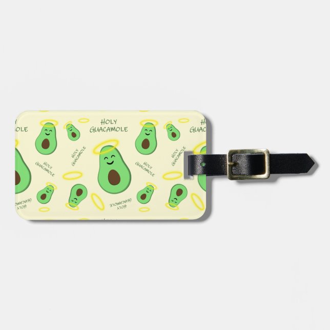 Holy Guacamole cute avocado Luggage Tag (Front Horizontal)