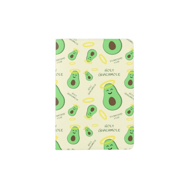 Holy Guacamole cute avocado Passport Holder (Front)