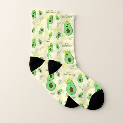Holy Guacamole cute avocado Socks