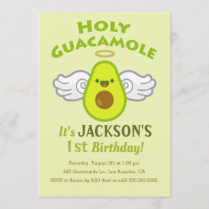 Holy Guacamole - Cute Boy's Birthday Party Invitation