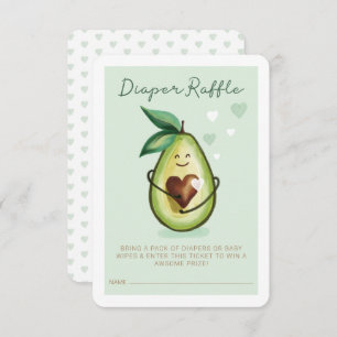 Holy Guacamole Cute & Fun Avocado Diaper Raffle Enclosure Card
