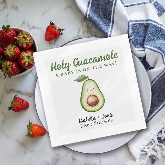 Holy Guacamole Cute Funny Baby Shower Napkins (Creator Uploaded)