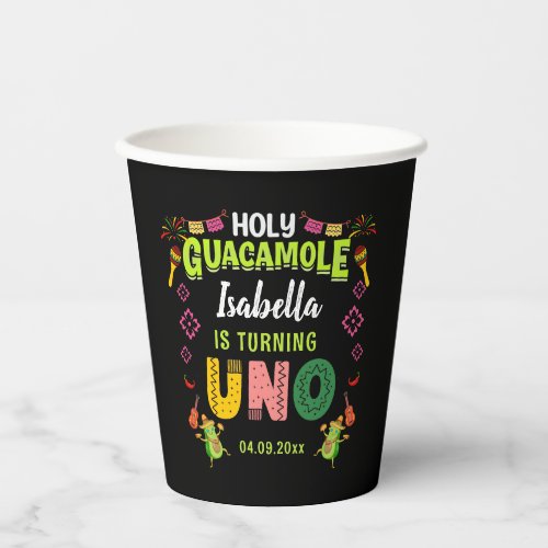 Holy Guacamole Fiesta avocado 1st Birthday Paper Cups