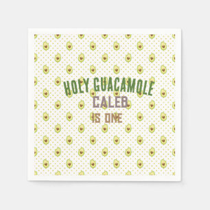 Holy Guacamole Fiesta Avocado 1st Birthday Party Napkins