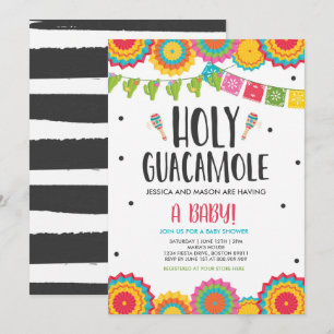 Holy Guacamole Fiesta Baby Shower Cactus Invitation