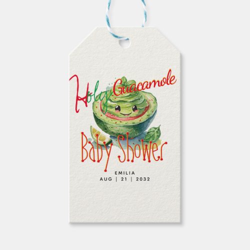 Holy Guacamole Fiesta Baby Shower CUSTOM Gift Tags