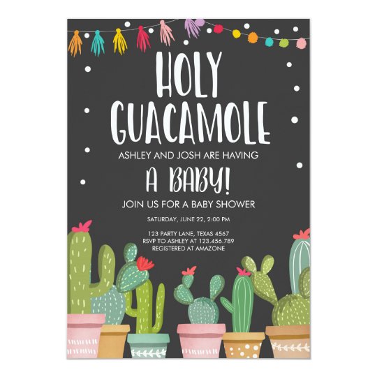 holy guacamole baby shower invitations