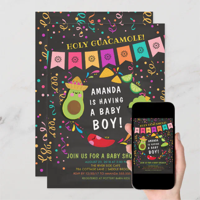 Holy Guacamole Fiesta Baby Shower Invitation Zazzle