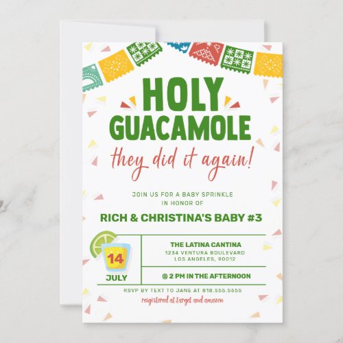 HOLY GUACAMOLE FIESTA BABY SHOWER INVITATION