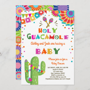 Holy Guacamole Fiesta Baby shower invite Mexican